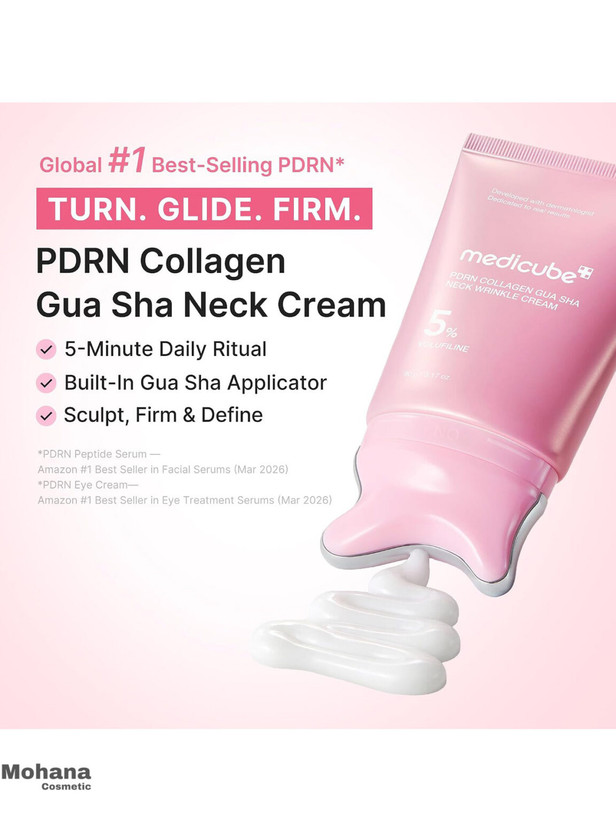کرم ضد چروک گردن کلاژن و PDRN مدی کیوب مدل Gua Sha